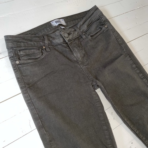 Military Green PAIGE Verdugo Ankle Jeans - Picture 4 of 8